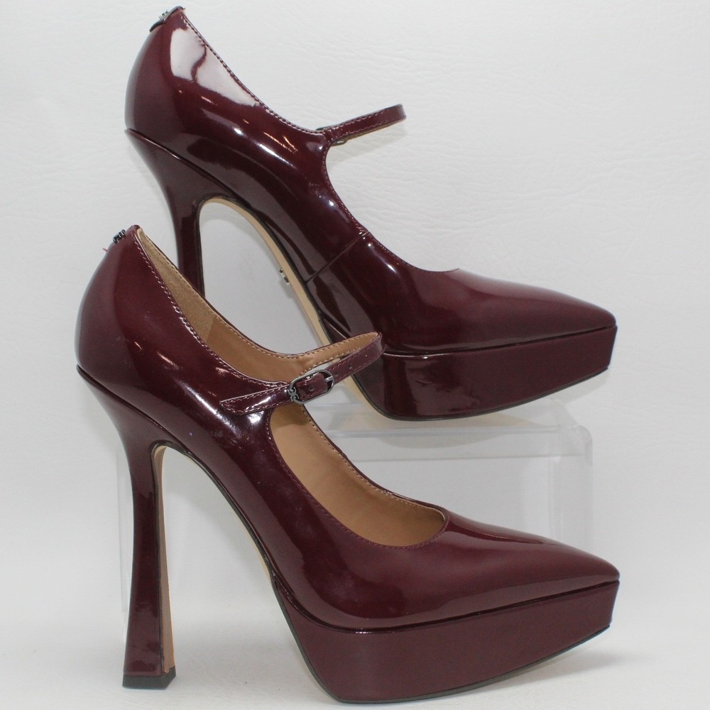 Sam Edelman Jildie Platform Slingback Mary Jane Pump French Burgundy Size 7.5 - Picture 6 of 12